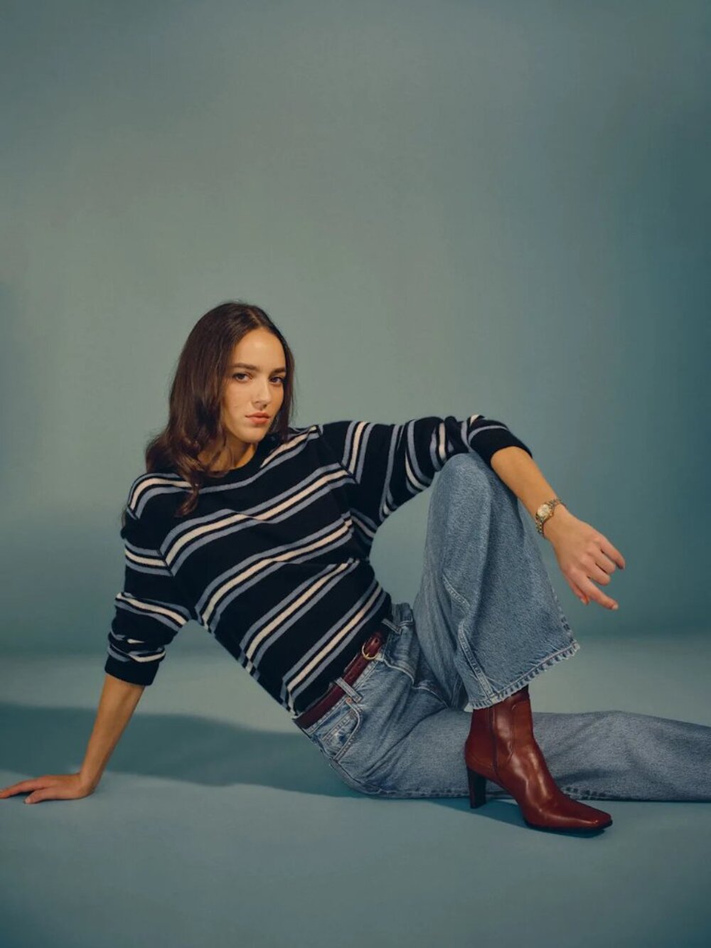 Reformation Cashmere Boyfriend Sweater Blue - Size S
